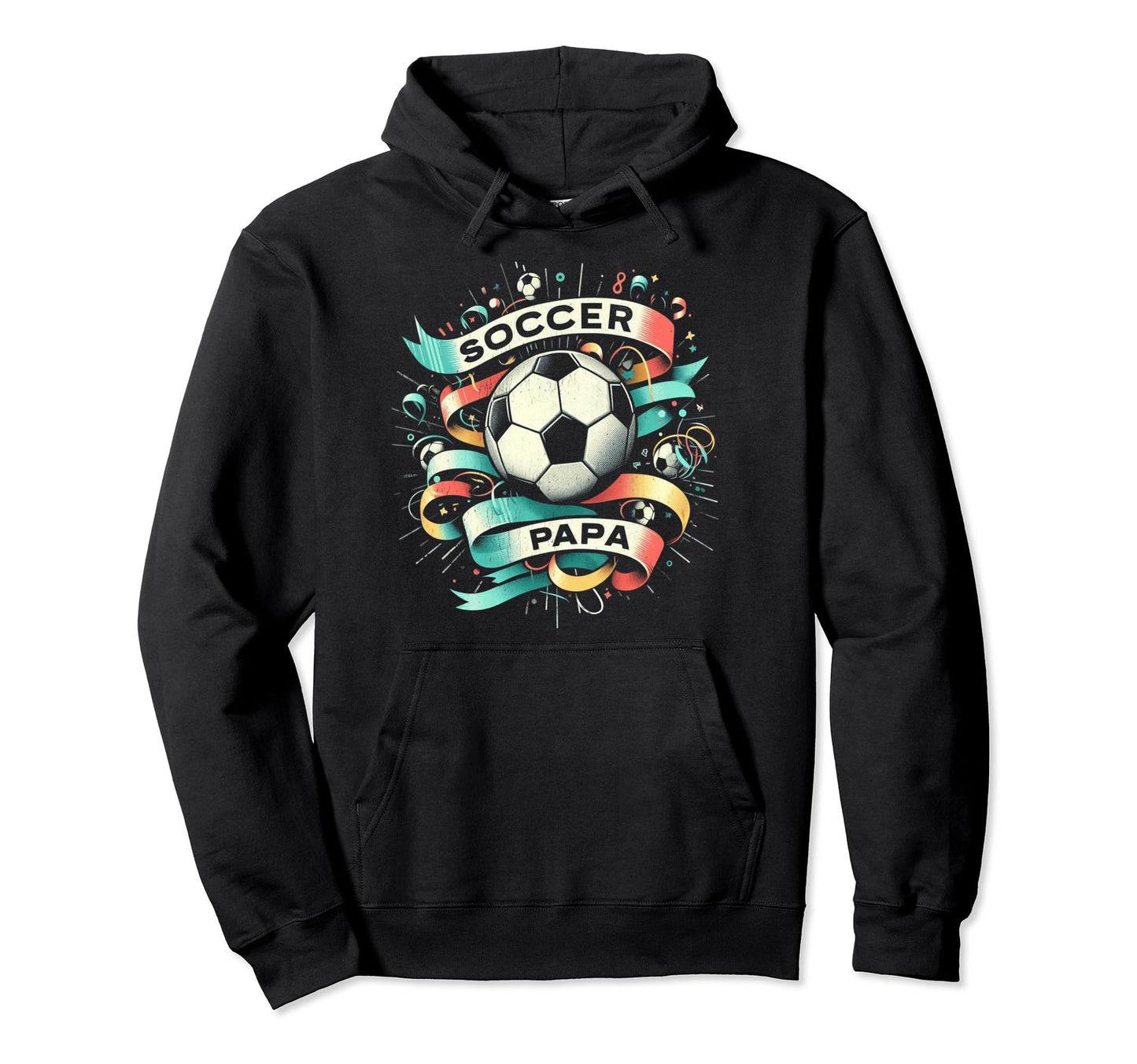 Soccer Papa Family Matching Dad Hoodie - Custom Art Print Men Women - T-Shirt, Sweatshirt, Hoodie