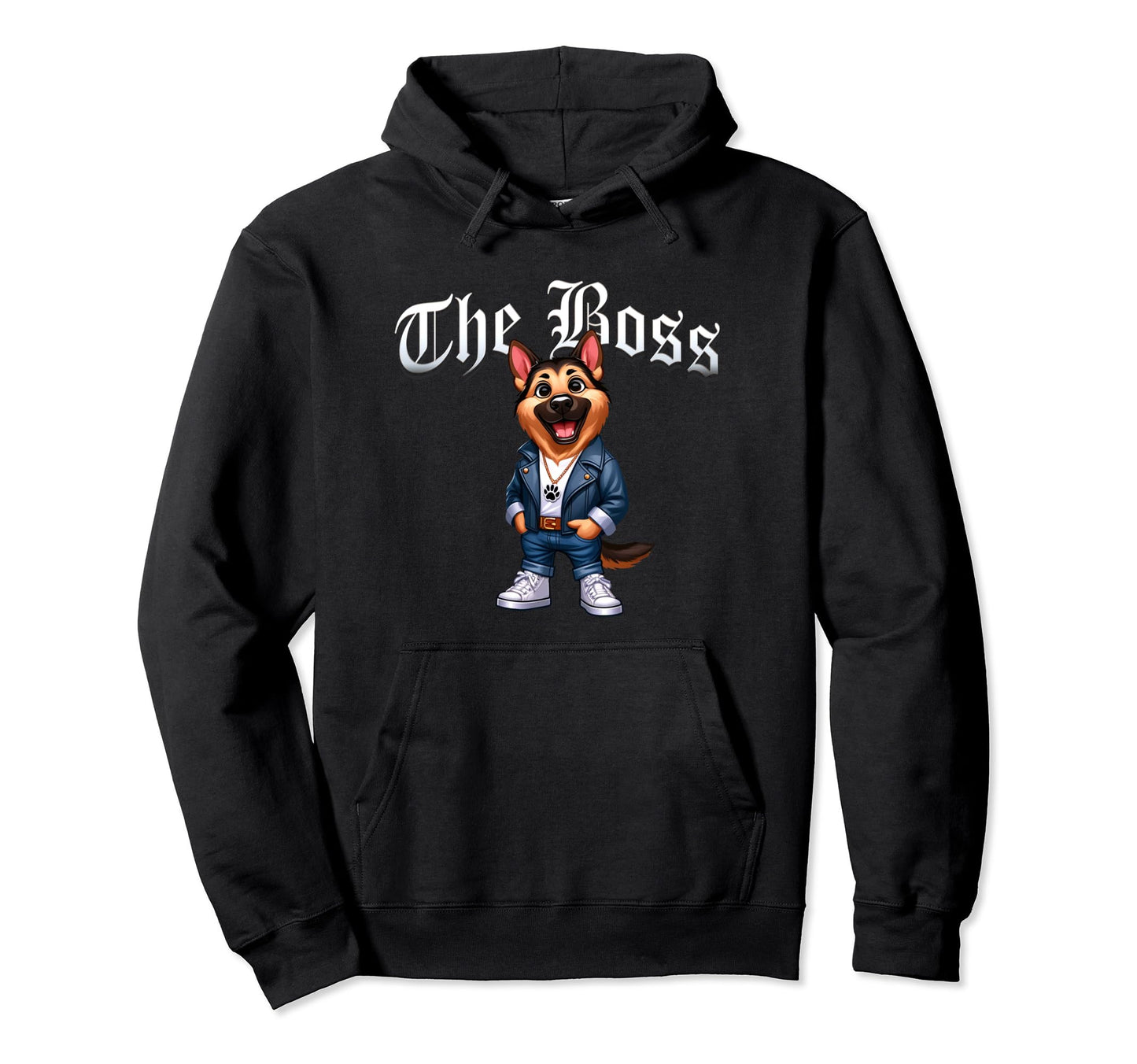 German Shepherd Dog Boss Jacket Hoodie - Custom Art Print for Adults - T-Shirt, Sweatshirt, Hoodie