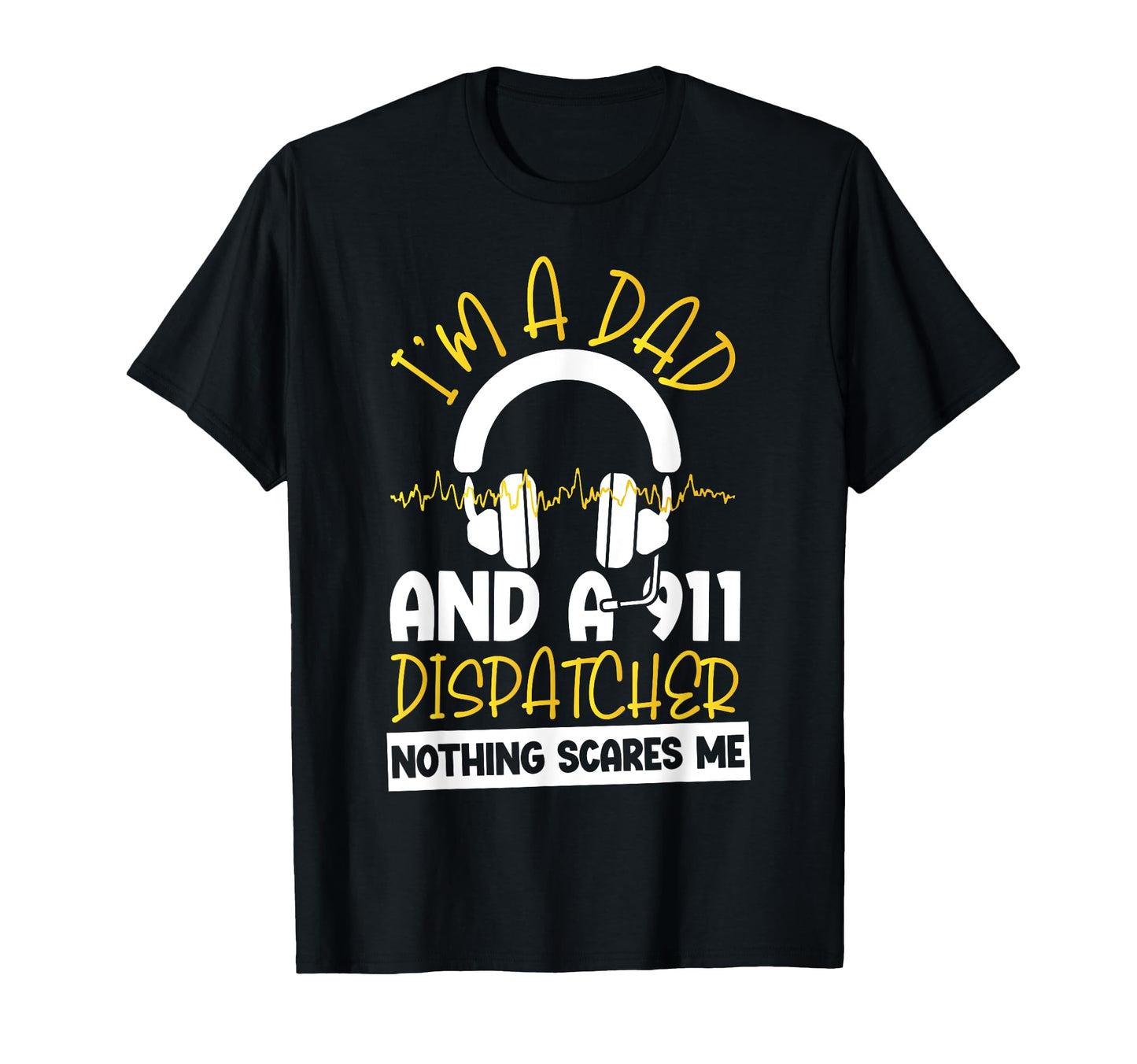 911 Dispatcher Thin Gold Yellow Line T-Shirt - Custom Art Print for Adults - T-Shirt, Sweatshirt, Hoodie