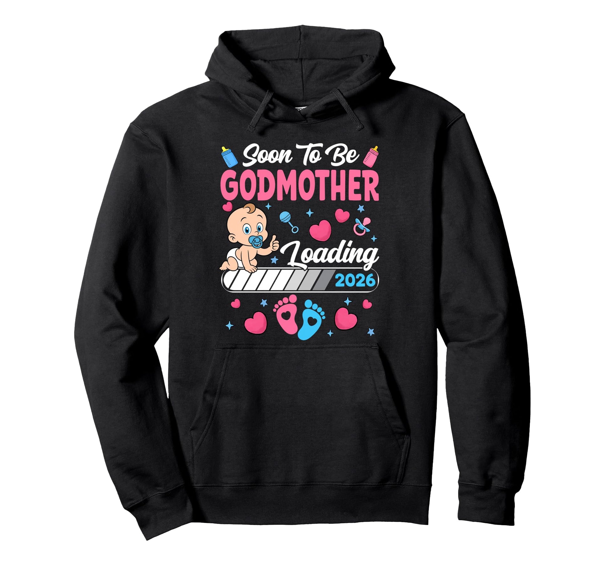 Soon To Be Godmother Loading 2026 Hoodie - Unique Graphic for Adults - T-Shirt, Sweatshirt, Hoodie