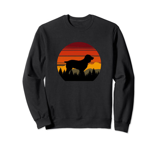 Boykin Dog Sunset Distressed Hiking Sweatshirt - Novelty Apparel Unisex - T-Shirt, Sweatshirt, Hoodie