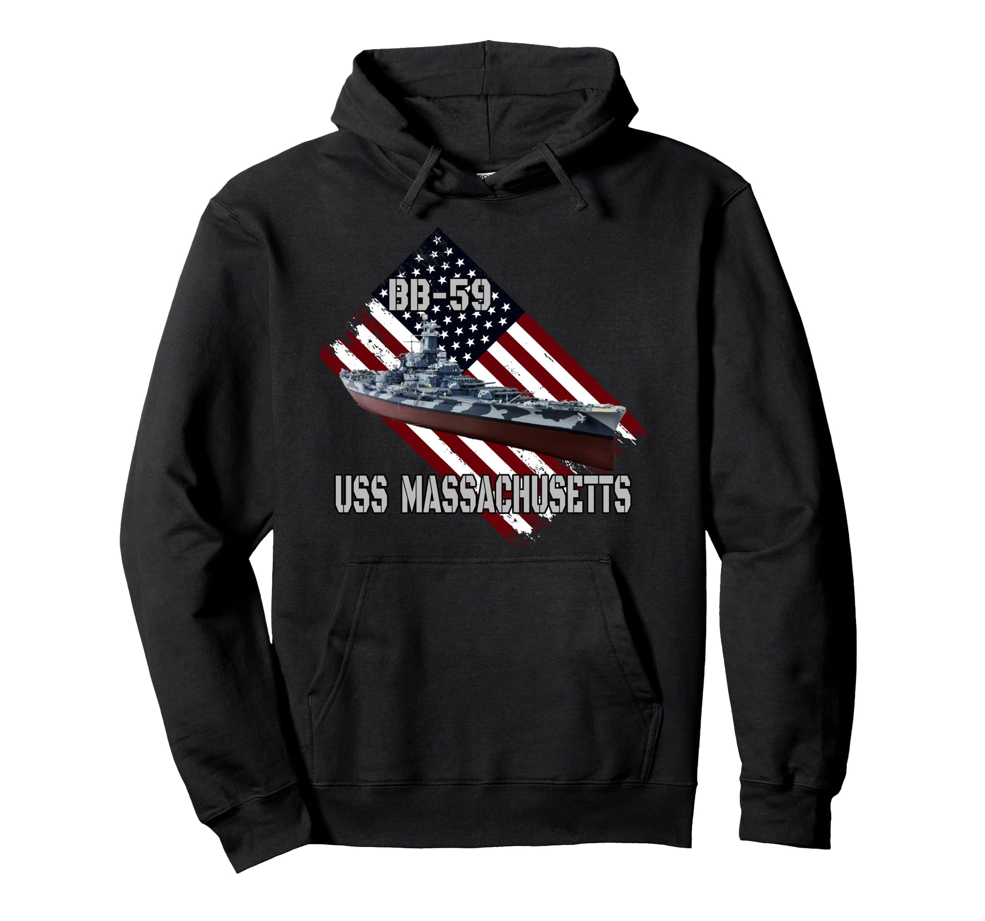 Battleship Uss Massachusetts Bb 59 Hoodie - Streetwear Style for Adults - T-Shirt, Sweatshirt, Hoodie