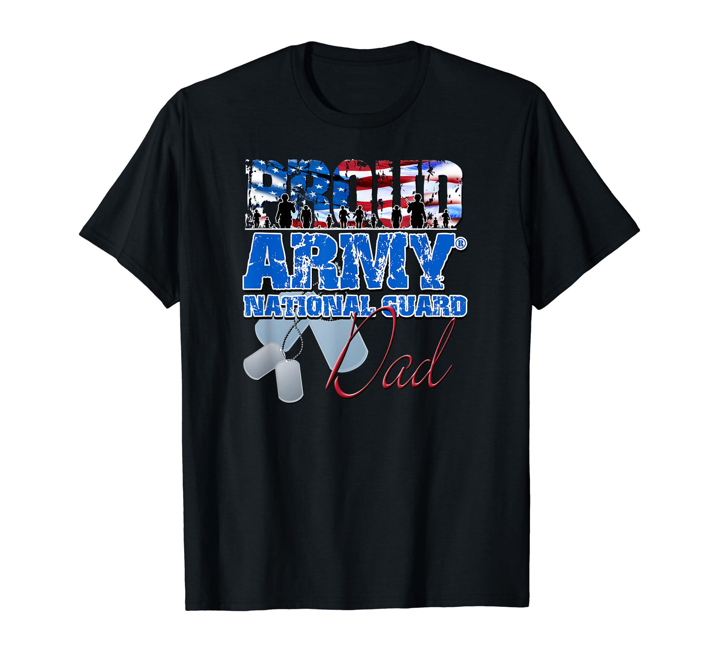 Proud Army National Guard Dad Usa Flag T-Shirt - Novelty Apparel Men Women - T-Shirt, Sweatshirt, Hoodie