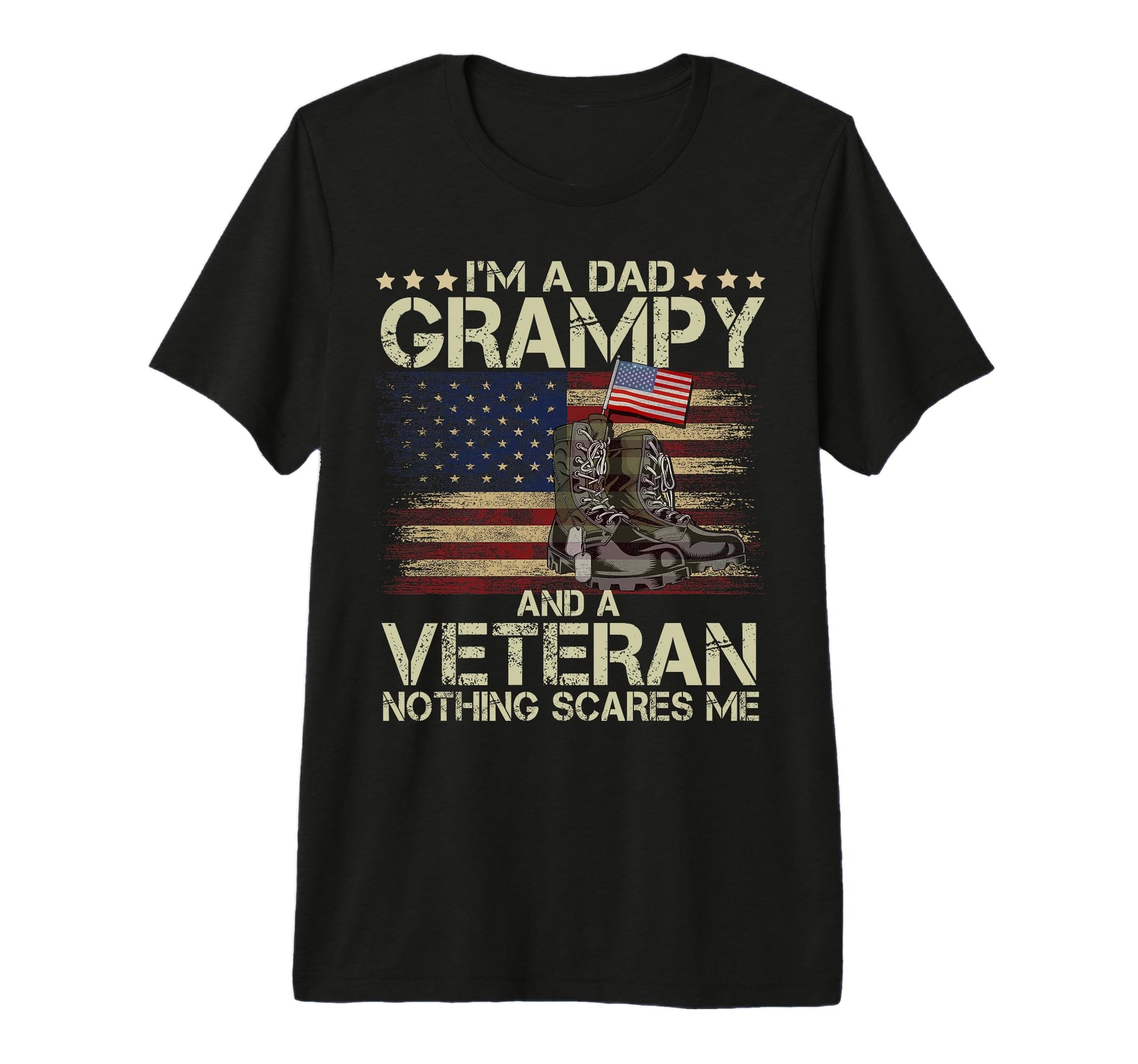 Mens Dad Grampy And Veteran T-Shirt - Fun Novelty Design for Adults - T-Shirt, Sweatshirt, Hoodie