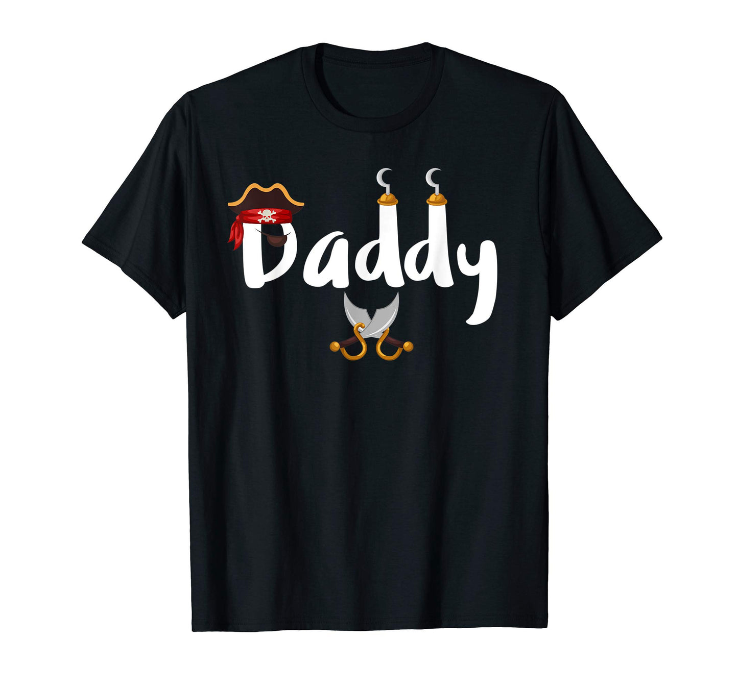 Pirate Daddy Captain Swords Hat Hooks T-Shirt - Minimalist Print Men Women - T-Shirt, Sweatshirt, Hoodie