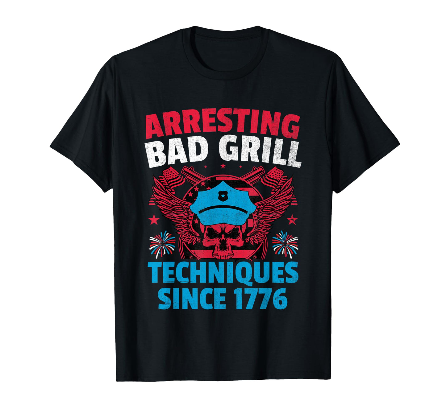 Funny Police Dad 4Th July American T-Shirt - Minimalist Print Men Women - T-Shirt, Sweatshirt, Hoodie