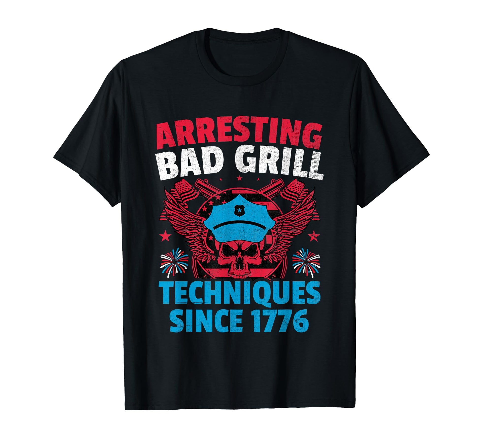 Funny Police Dad 4Th July American T-Shirt - Minimalist Print Men Women - T-Shirt, Sweatshirt, Hoodie
