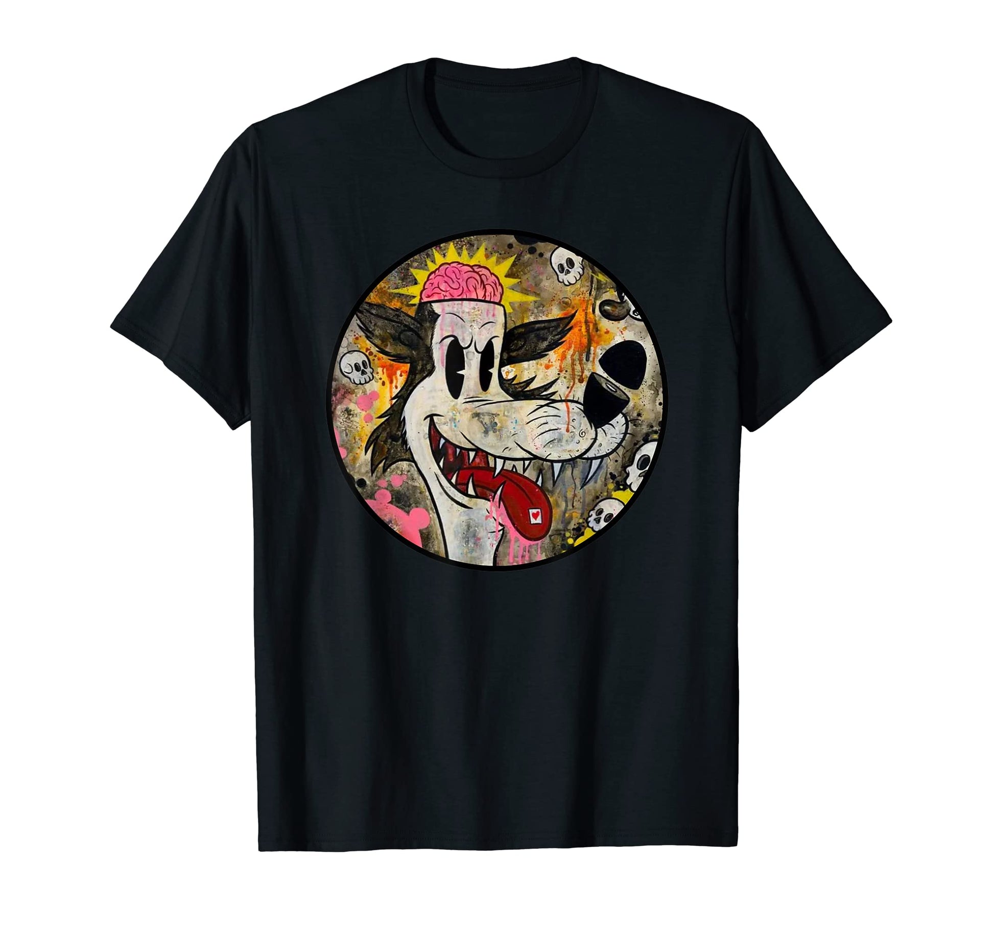 Big Bad Wolf Horror Cartoon Animation T-Shirt - Fun Novelty Design Unisex - T-Shirt, Sweatshirt, Hoodie