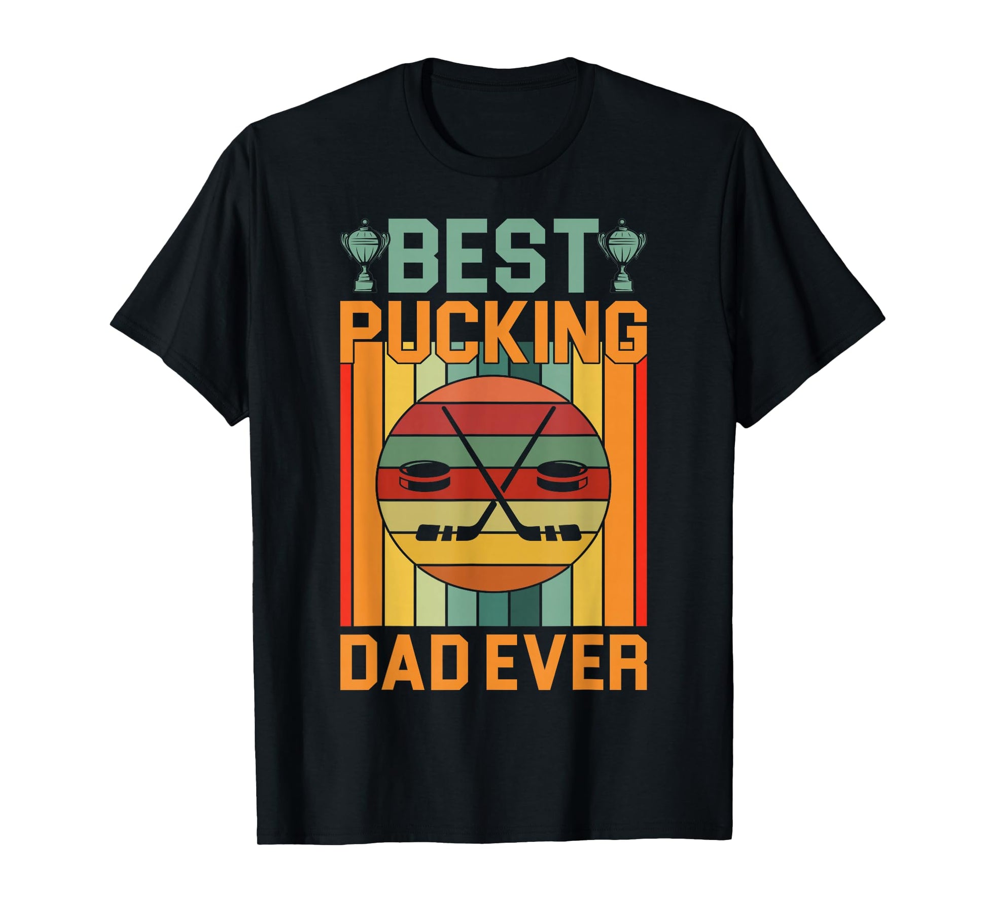 Best Pucking Dad Ever Ice Hockey T-Shirt - Custom Art Print Men Women - T-Shirt, Sweatshirt, Hoodie