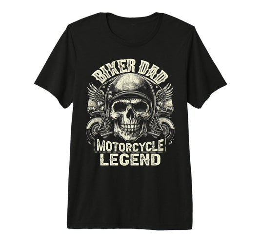 Biker Dad Motorcycle Legend Dad T-Shirt - Casual Everyday Wear for Adults - T-Shirt, Sweatshirt, Hoodie