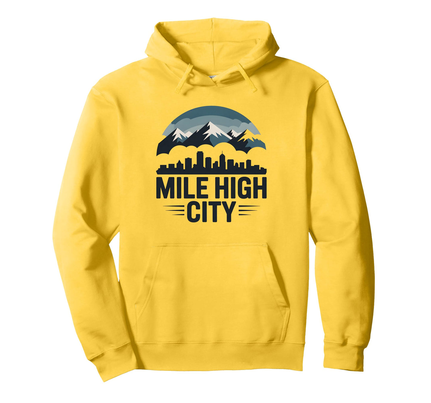 Mile High City Denver Skyline Colorado Hoodie - Custom Art Print for Adults - T-Shirt, Sweatshirt, Hoodie