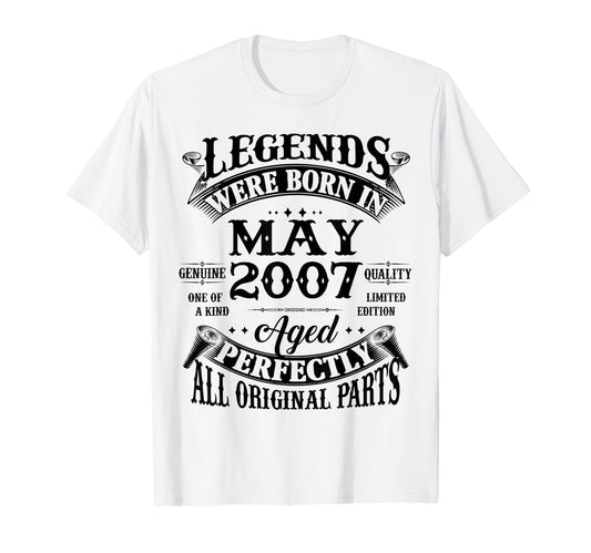 19Th Birthday Gift Legend Born May T-Shirt - Minimalist Print for Adults - T-Shirt, Sweatshirt, Hoodie