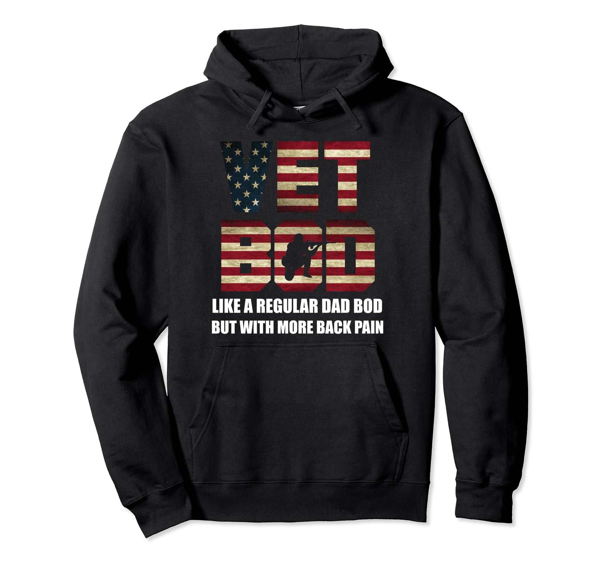 Vet Bod Like Dad Bod But More Back Hoodie - Minimalist Print Men Women - T-Shirt, Sweatshirt, Hoodie