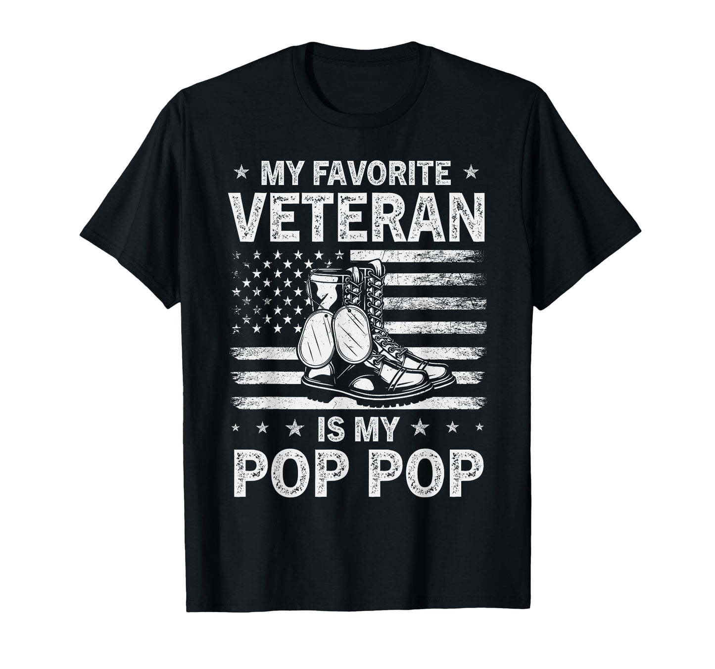 My Favorite Veteran Is My Pop Pop T-Shirt - Custom Art Print Unisex - T-Shirt, Sweatshirt, Hoodie