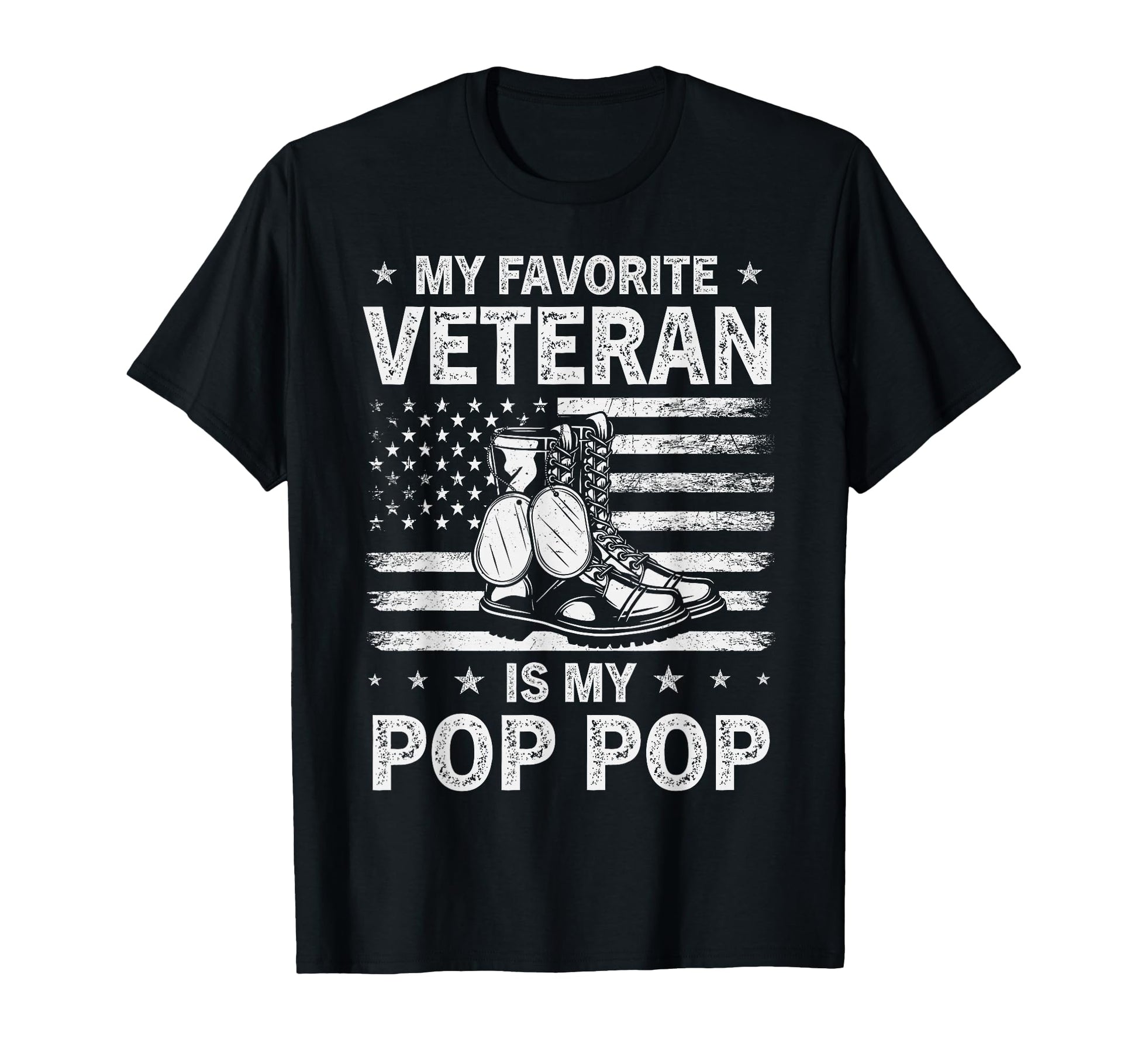 My Favorite Veteran Is My Pop Pop T-Shirt - Custom Art Print Unisex - T-Shirt, Sweatshirt, Hoodie