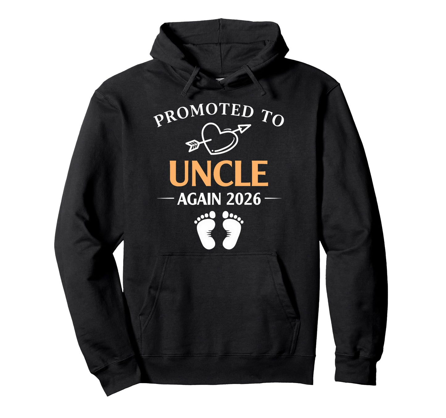 Promoted To Uncle Again Est 2026 Heart Hoodie - Graphic Print for Adults - T-Shirt, Sweatshirt, Hoodie