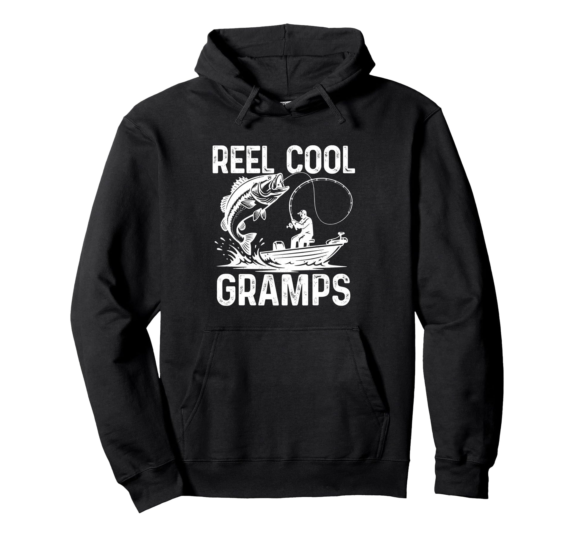 Reel Gramps Fishing Gifts Fathers Hoodie - Aesthetic Graphic for Adults - T-Shirt, Sweatshirt, Hoodie