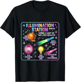 Illumination Station Christian VBS Kids Graphic Gift Design T-Shirt Unisex T-shirt, Sweatshirt, Hoodie, Long Sleeve Tee - T-Shirt, Sweatshirt, Hoodie