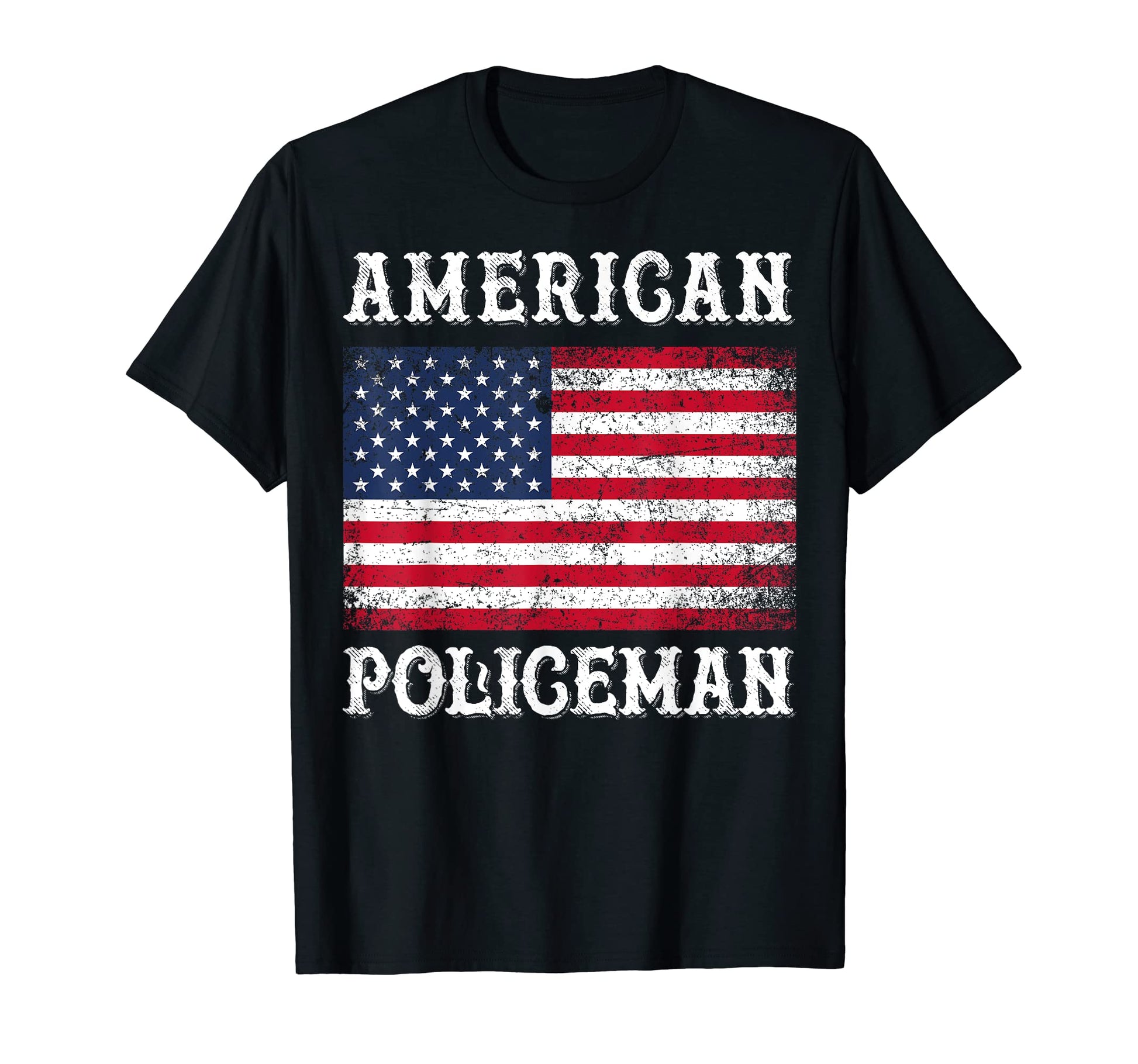 American Policeman 4Th July Usa Flag T-Shirt - Graphic Print for Adults - T-Shirt, Sweatshirt, Hoodie