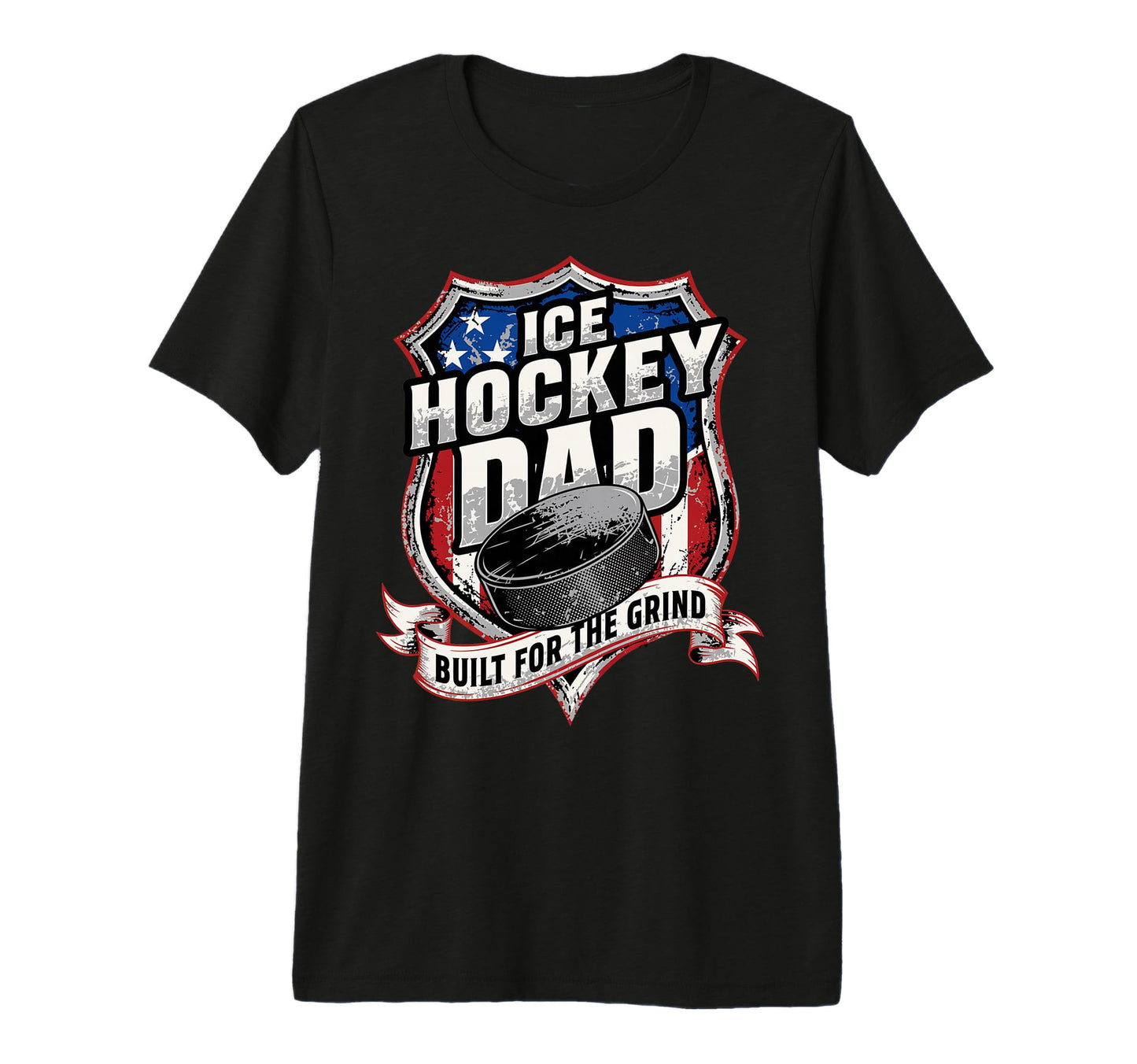 Mens Ice Hockey Dad Built Grind Ice T-Shirt - Minimalist Print Men Women - T-Shirt, Sweatshirt, Hoodie
