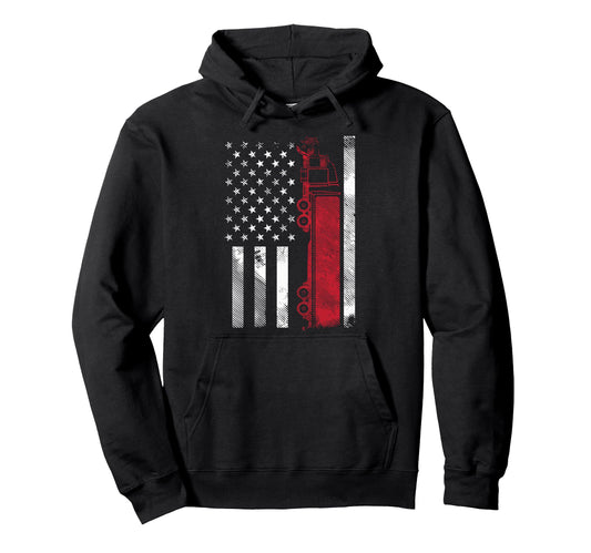 American Flag Semi Truck 18 Wheeler Us Hoodie - Trendy Graphic for Adults - T-Shirt, Sweatshirt, Hoodie