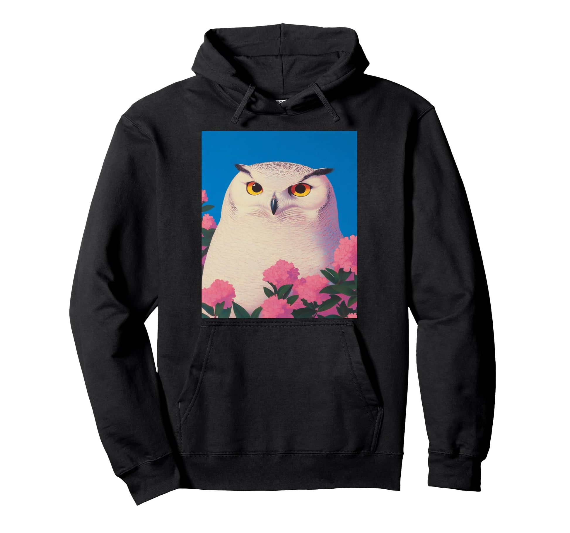 Trendy Tops Colorful Owl Bird Hoodie - Custom Art Print for Adults - T-Shirt, Sweatshirt, Hoodie