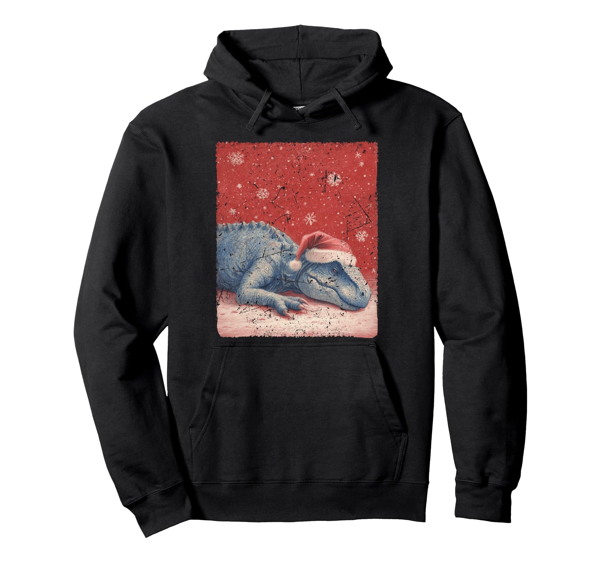 Pop Art Dinosaur Winter Designer Hoodie - Trendy Graphic Men Women - T-Shirt, Sweatshirt, Hoodie