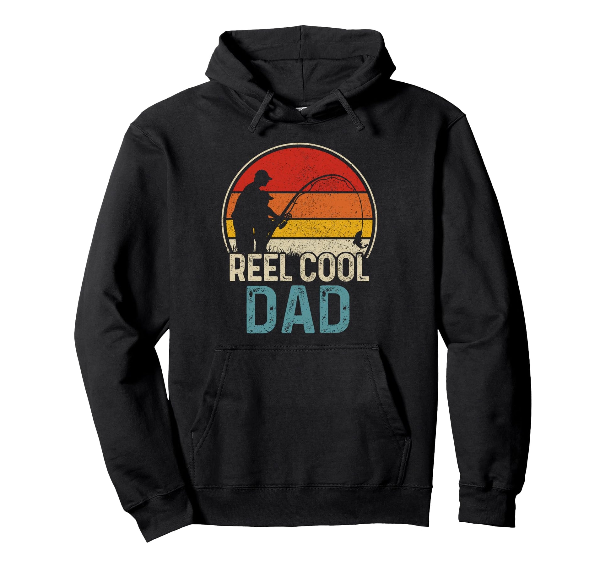Reel Dad Funny Fishing Fisherman Fathers Hoodie - Graphic Print Men Women - T-Shirt, Sweatshirt, Hoodie