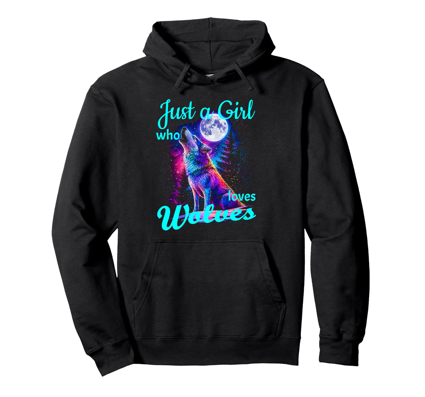 Just Who Loves Wolves Wolf Moon Hoodie - Aesthetic Graphic Men Women - T-Shirt, Sweatshirt, Hoodie
