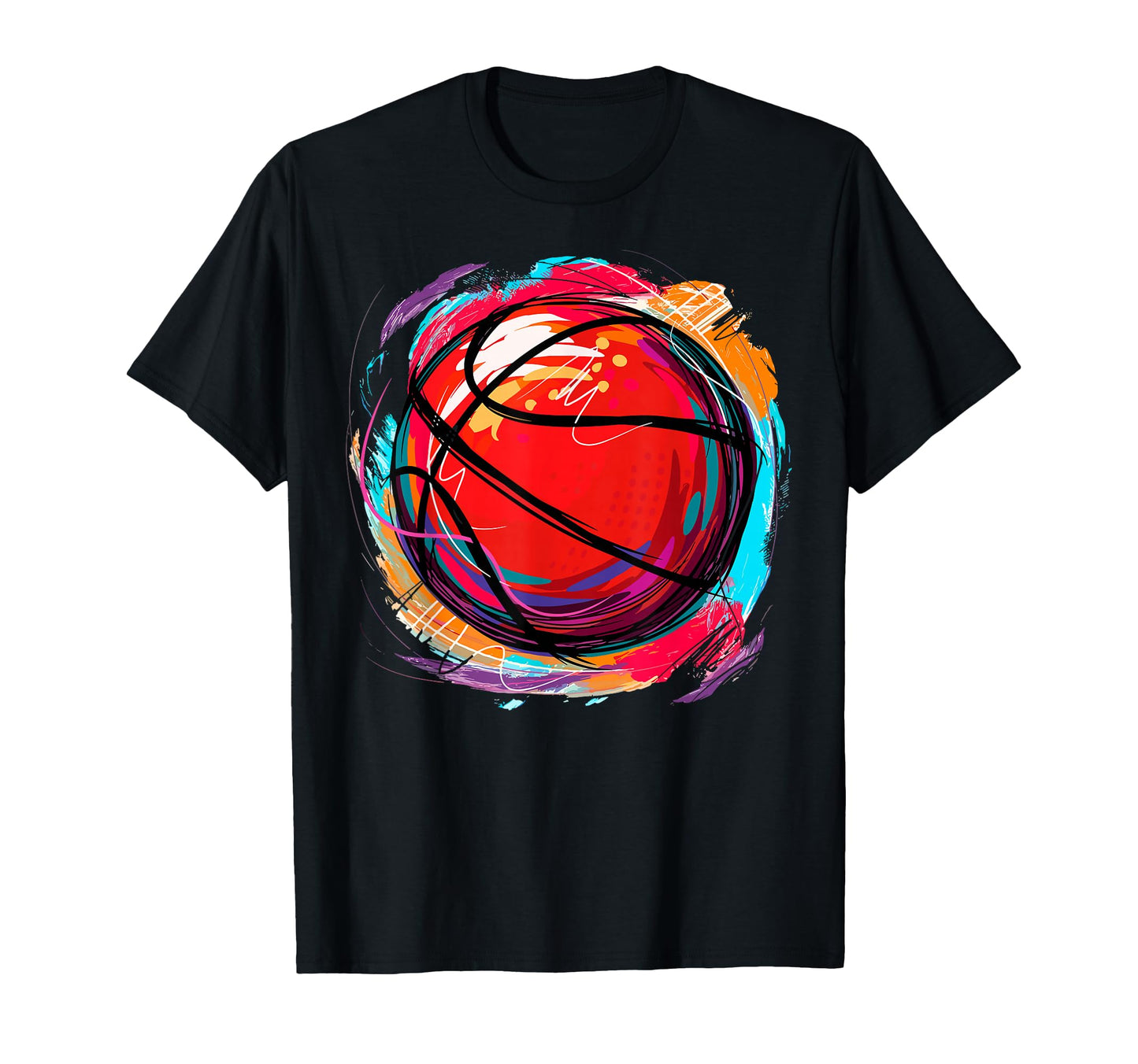 Colorful Basketball Ball Basketball T-Shirt - Fun Novelty Design Unisex - T-Shirt, Sweatshirt, Hoodie
