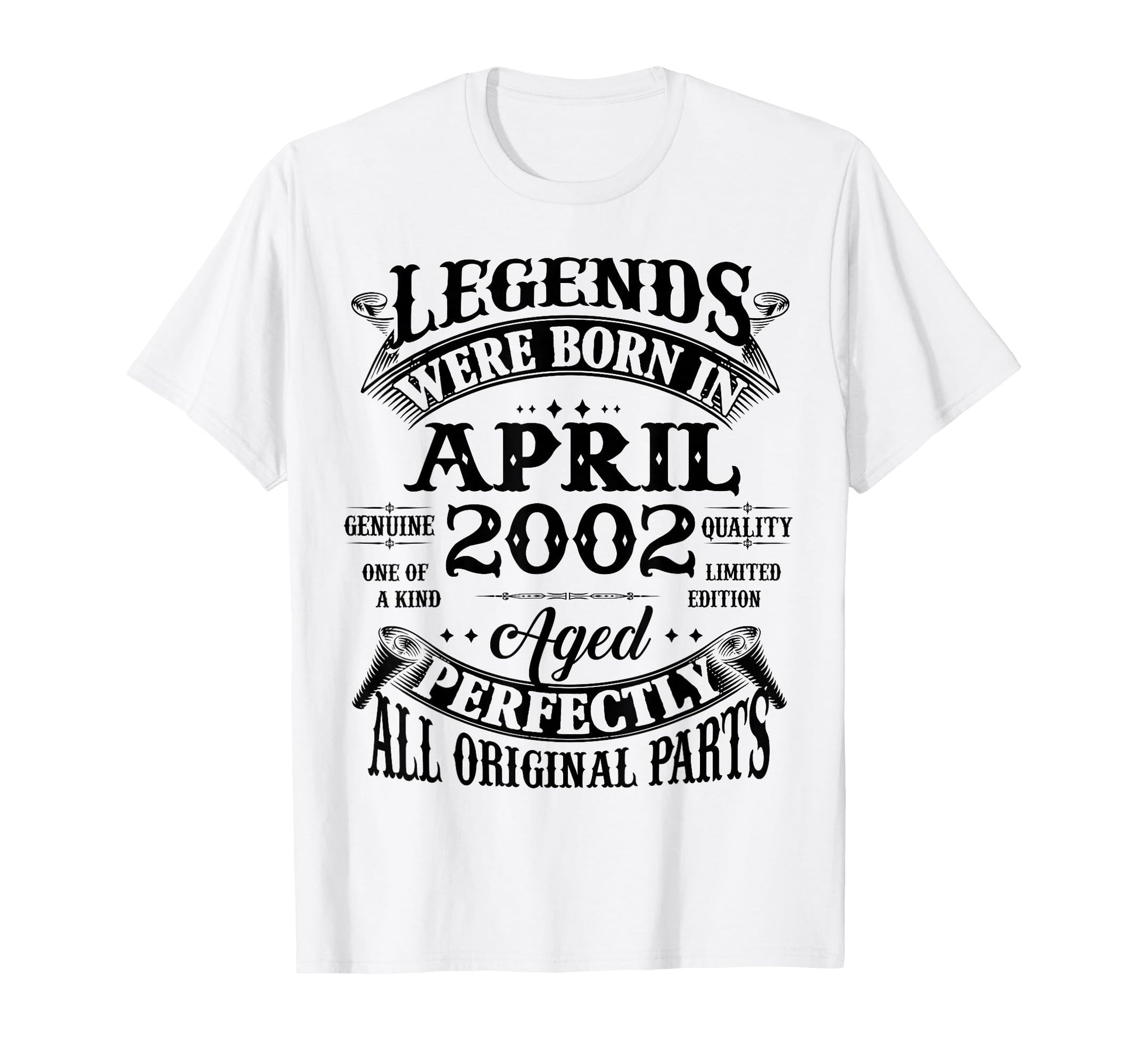 24Th Birthday Gift Legend Born April 2002 T-Shirt - Novelty Apparel Unisex - T-Shirt, Sweatshirt, Hoodie
