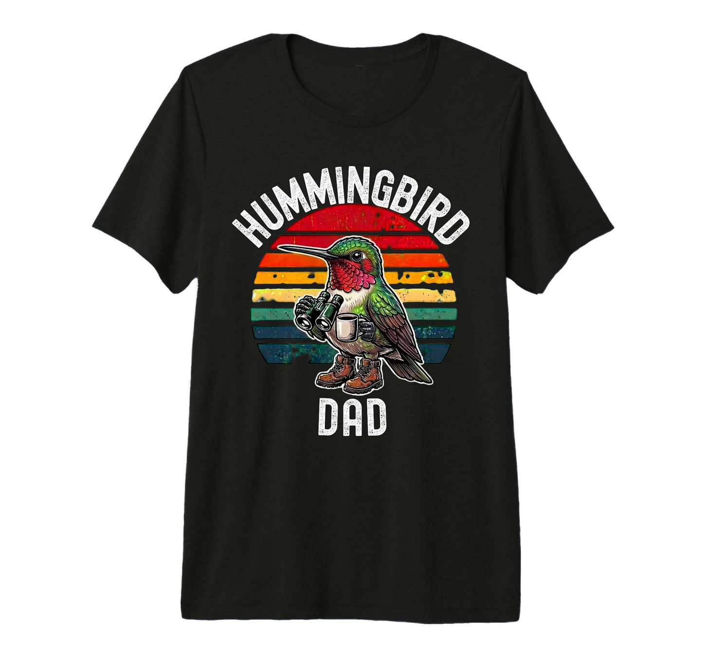 Hummingbird Dad Birdwatching Nature T-Shirt - Minimalist Print Men Women - T-Shirt, Sweatshirt, Hoodie
