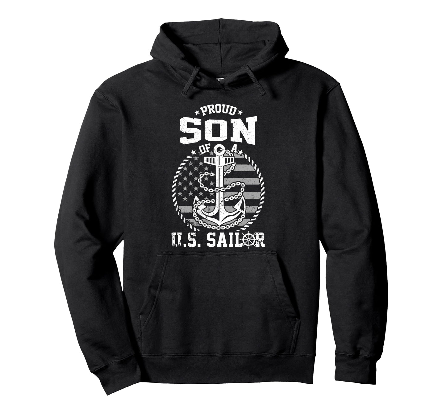 Proud Son Us Sailor Anchor Flag Usa Hoodie - Trendy Graphic for Adults - T-Shirt, Sweatshirt, Hoodie