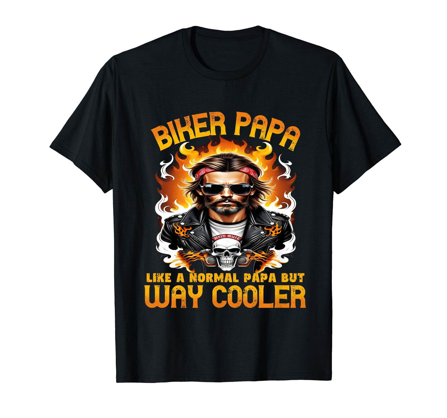 Biker Papa Dad Motorcycle Lover Motorbike T-Shirt - Graphic Print Unisex - T-Shirt, Sweatshirt, Hoodie