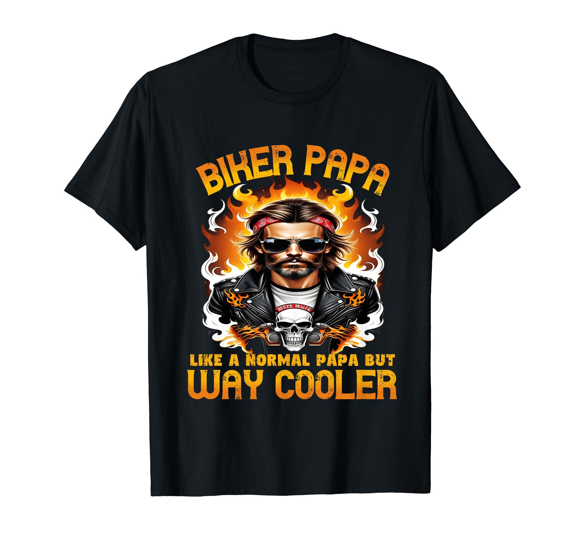 Biker Papa Dad Motorcycle Lover Motorbike T-Shirt - Graphic Print Unisex - T-Shirt, Sweatshirt, Hoodie