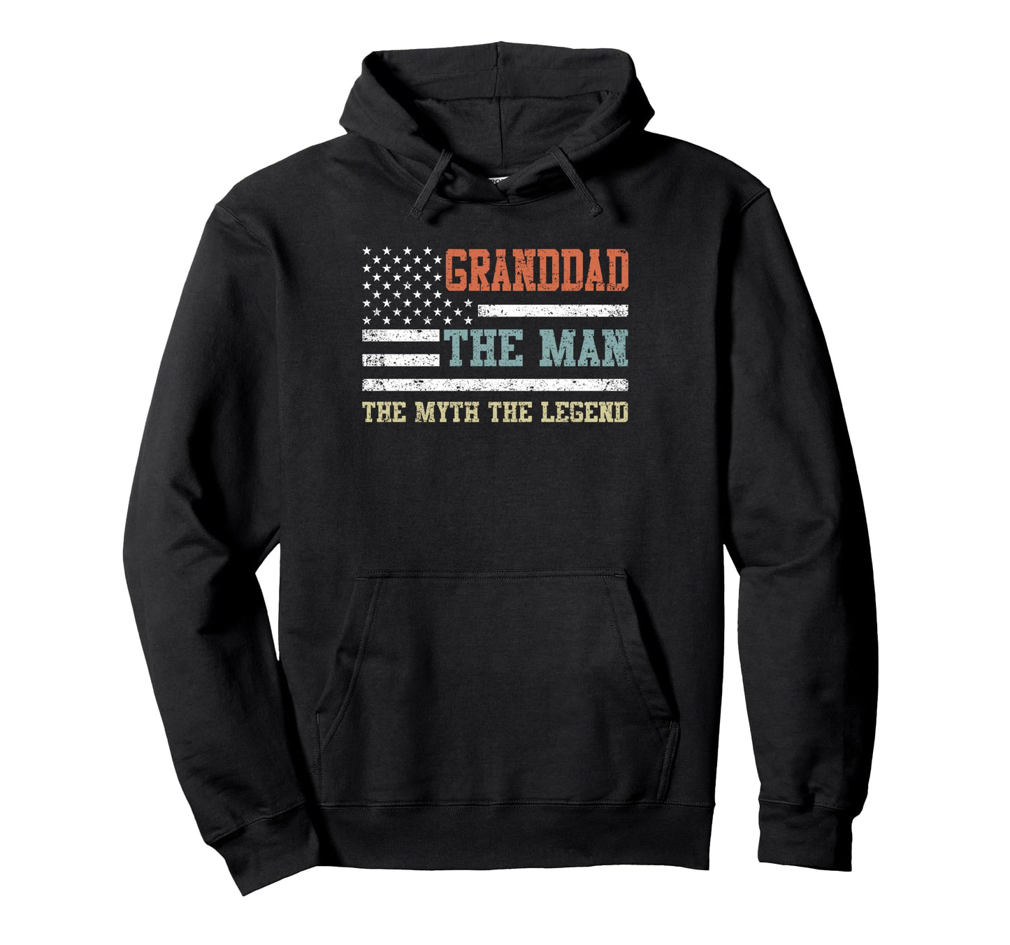 Granddad Myth Legend Us Flag Fathers Hoodie - Streetwear Style for Adults - T-Shirt, Sweatshirt, Hoodie