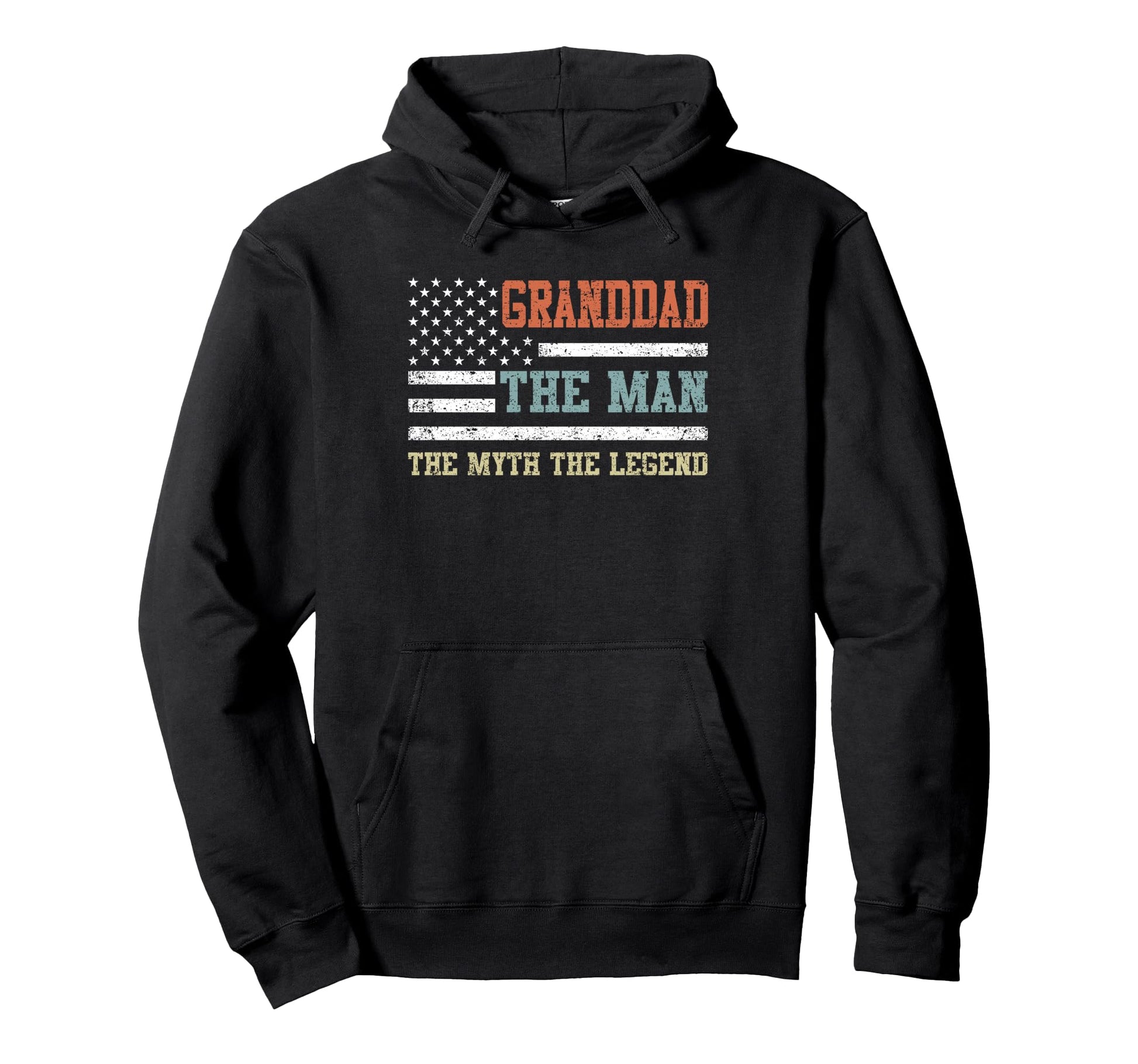 Granddad Myth Legend Us Flag Fathers Hoodie - Streetwear Style for Adults - T-Shirt, Sweatshirt, Hoodie
