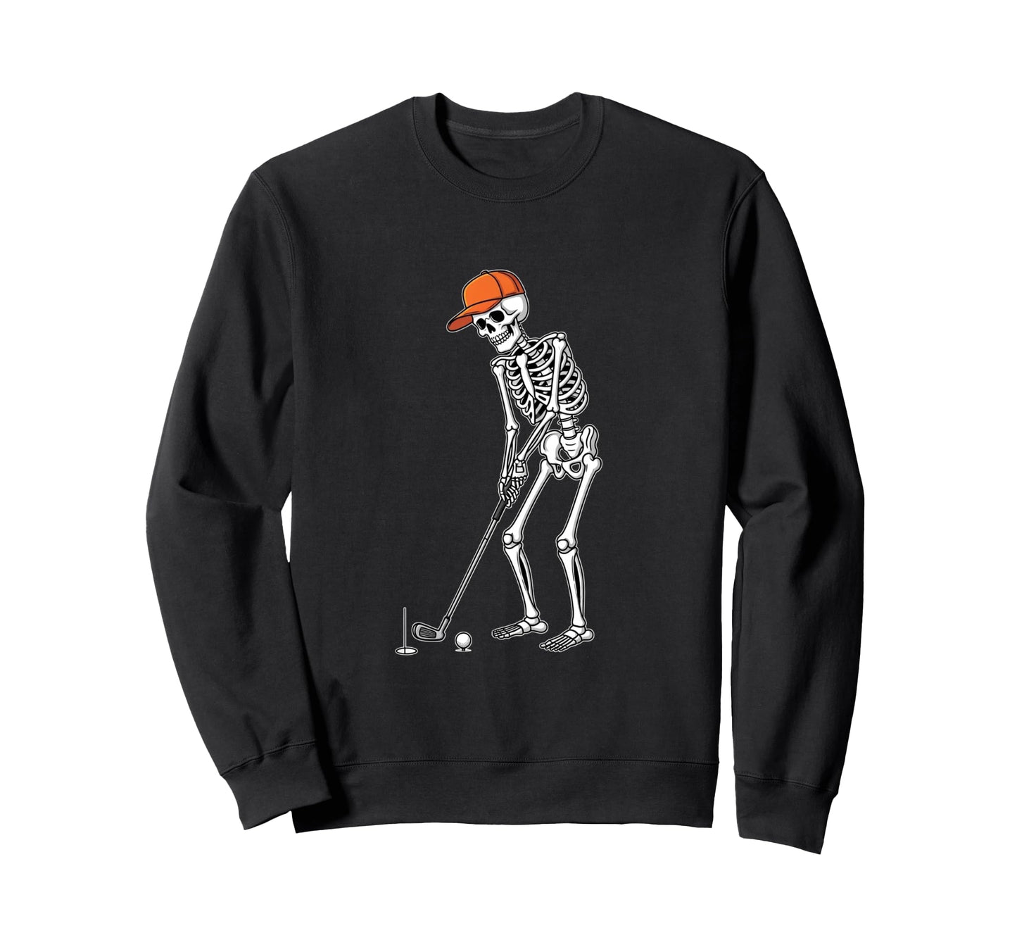 Skeleton Golf Halloween Golfer Golf Sweatshirt - Streetwear Style Unisex - T-Shirt, Sweatshirt, Hoodie