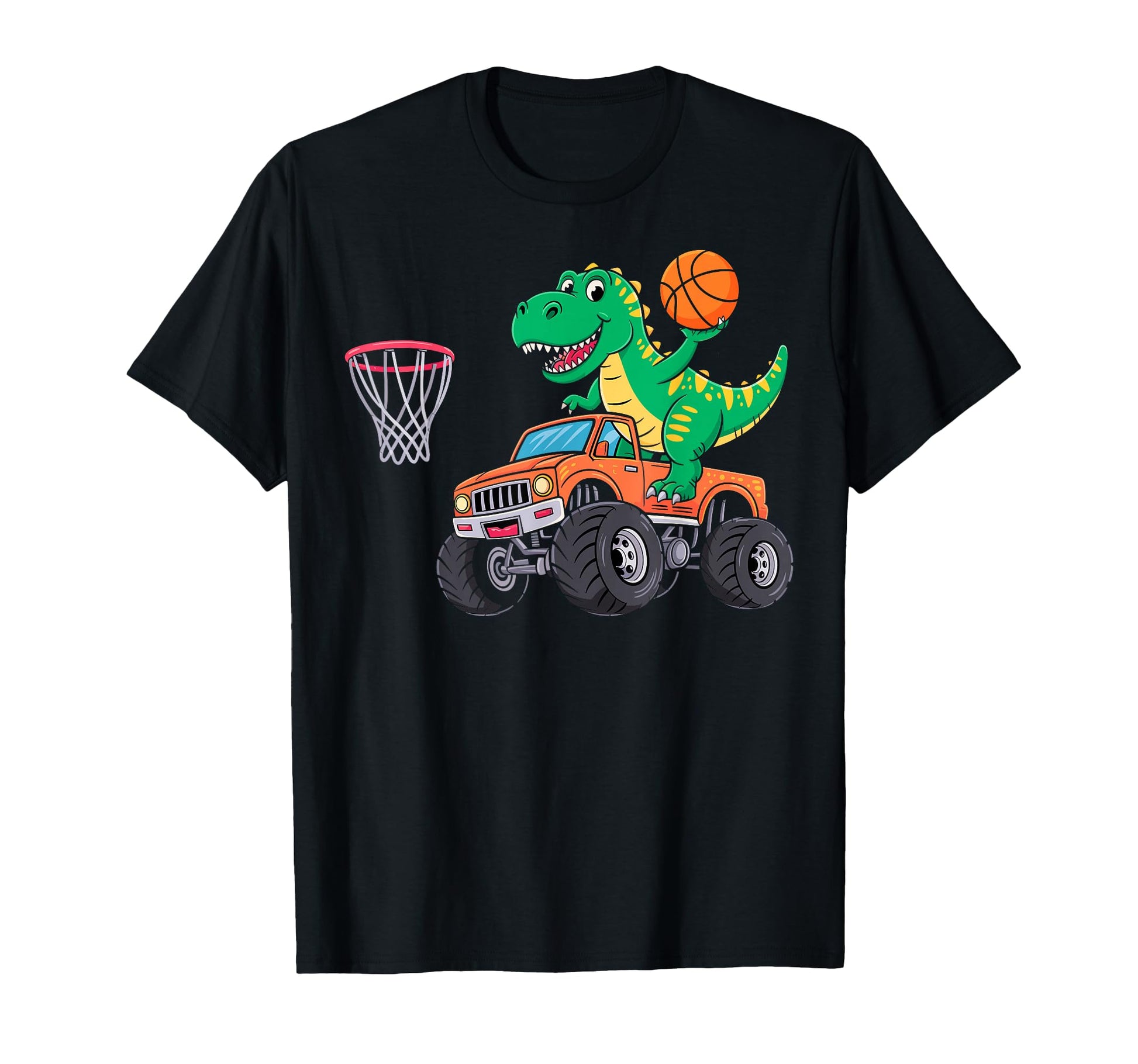 Dinosaur T Rex Monster Truck Basketball T-Shirt - Streetwear Style Unisex - T-Shirt, Sweatshirt, Hoodie