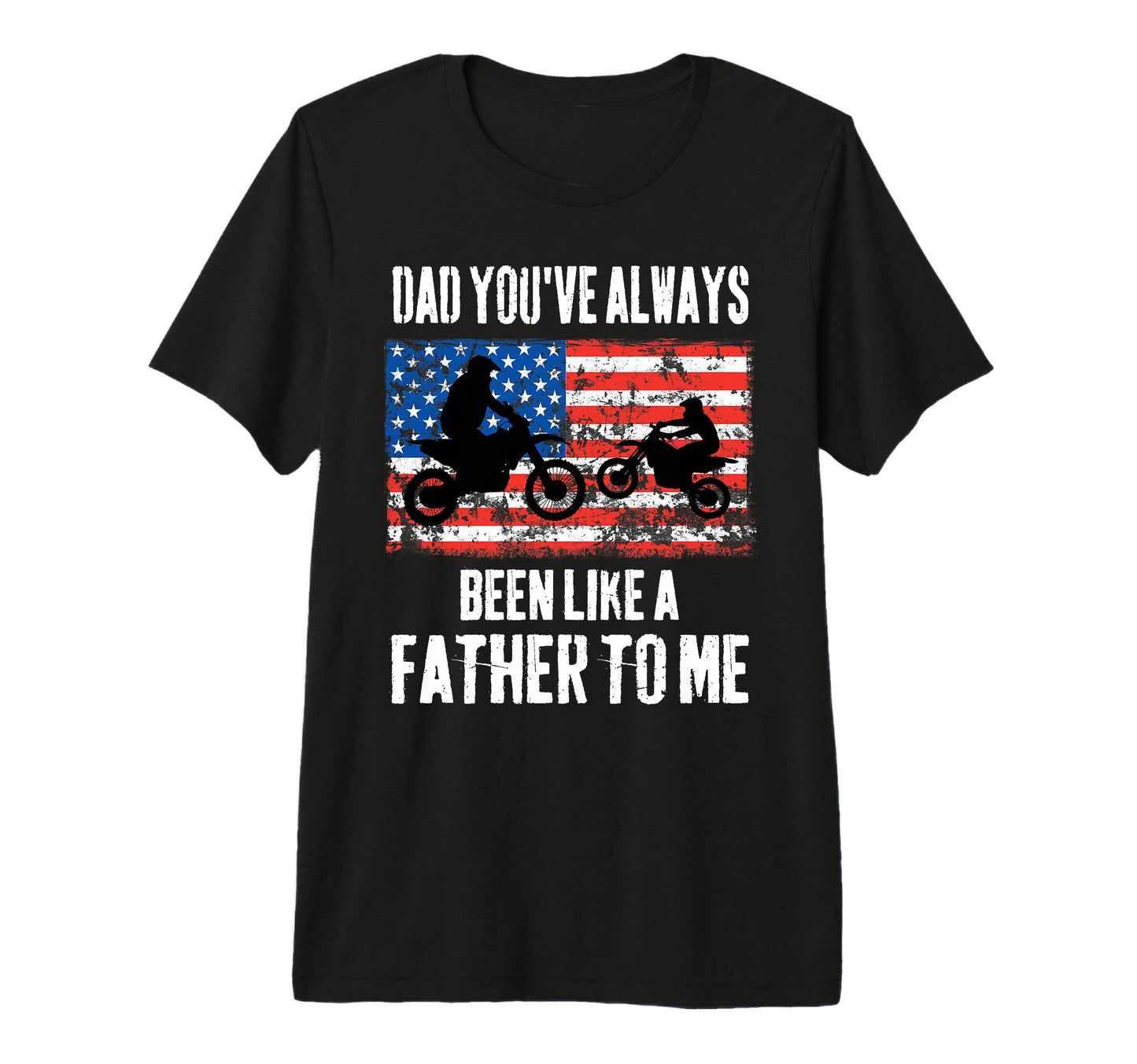 Dad And Son Motocross Usa Flag T-Shirt - Custom Art Print Men Women - T-Shirt, Sweatshirt, Hoodie