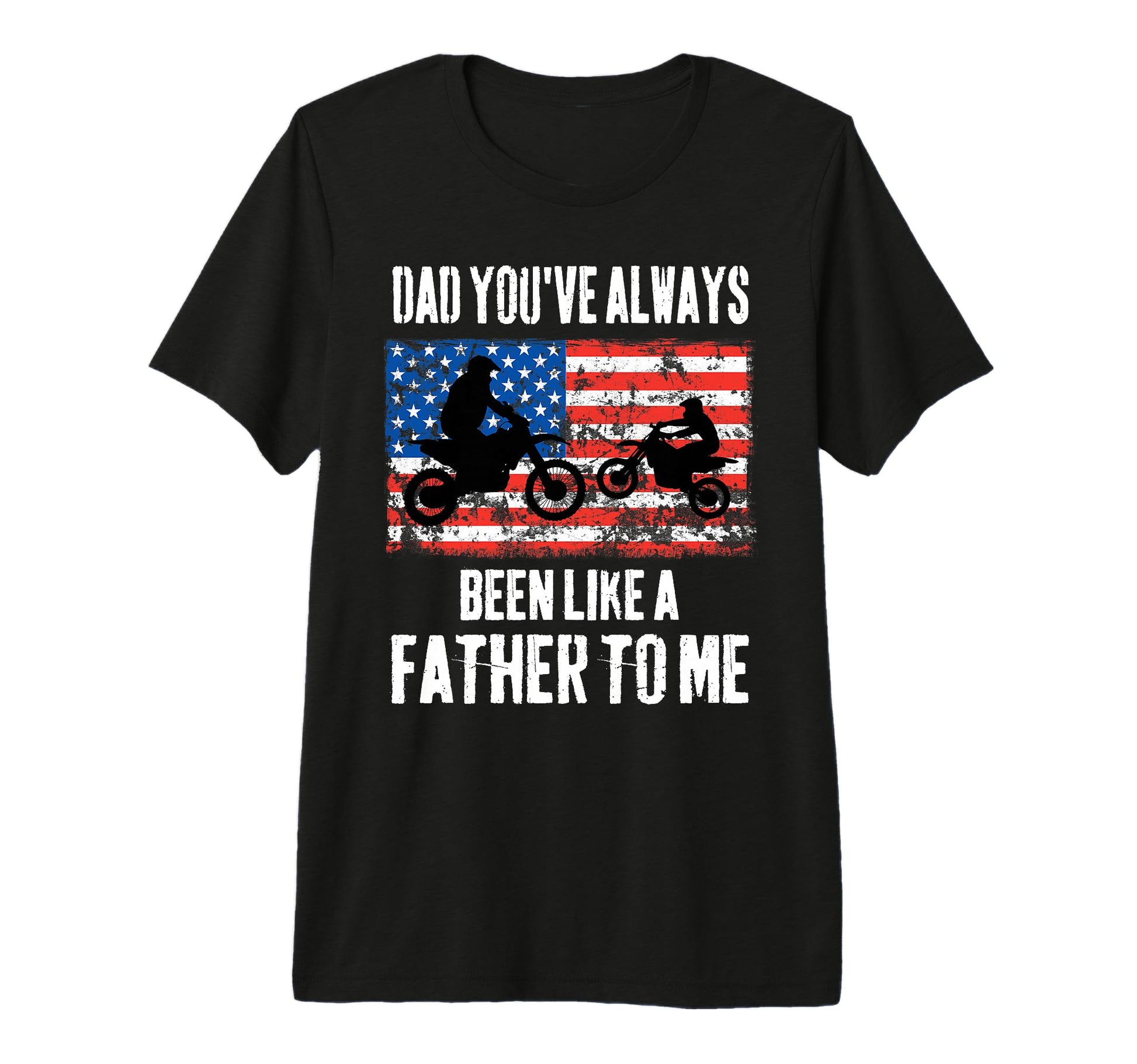 Dad And Son Motocross Usa Flag T-Shirt - Custom Art Print Men Women - T-Shirt, Sweatshirt, Hoodie
