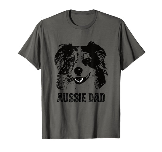 Aussie Dad Australian Shepherd Dog T-Shirt - Fun Novelty Design for Adults - T-Shirt, Sweatshirt, Hoodie