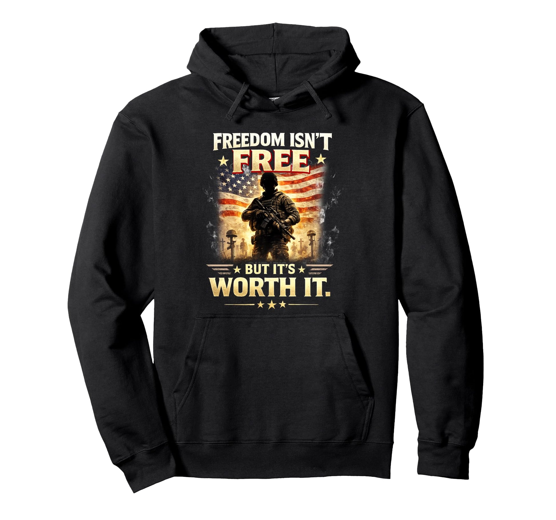 Military Support Freedom Isnt Free Hoodie - Novelty Apparel for Adults - T-Shirt, Sweatshirt, Hoodie