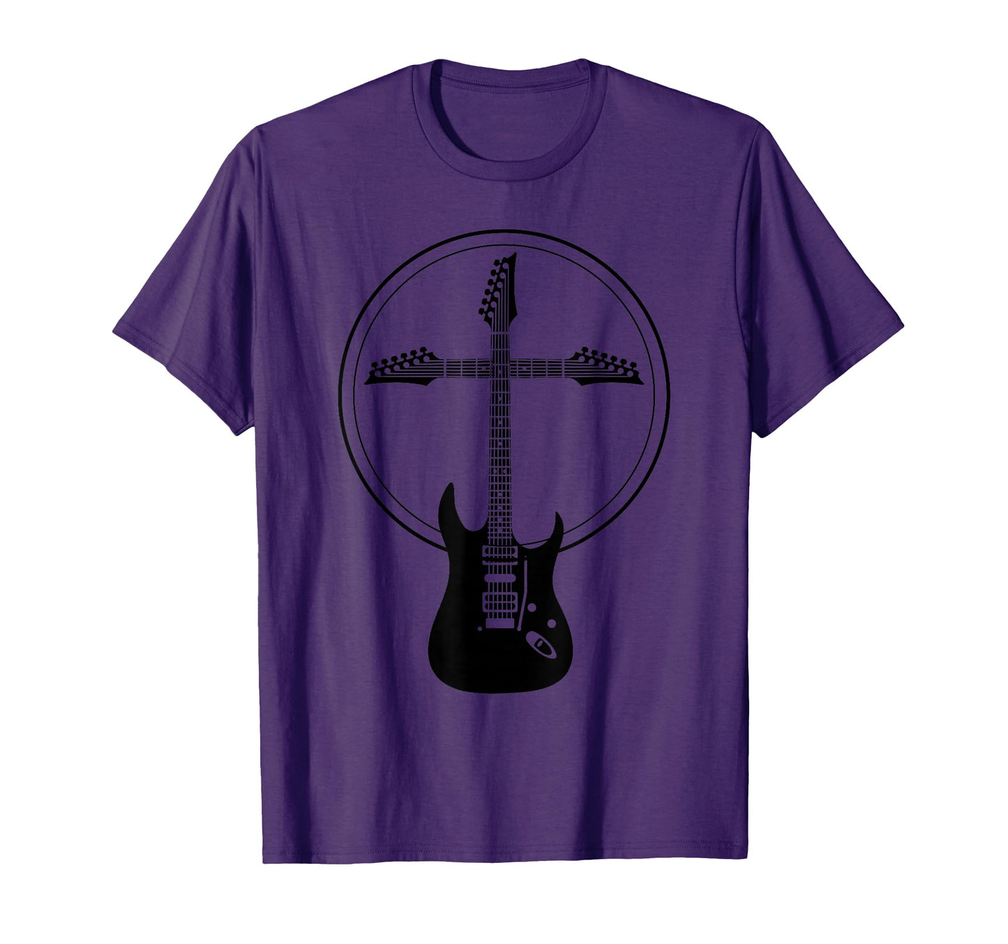 Christian Guitar Cross Funny Musician T-Shirt - Minimalist Print Men Women - T-Shirt, Sweatshirt, Hoodie