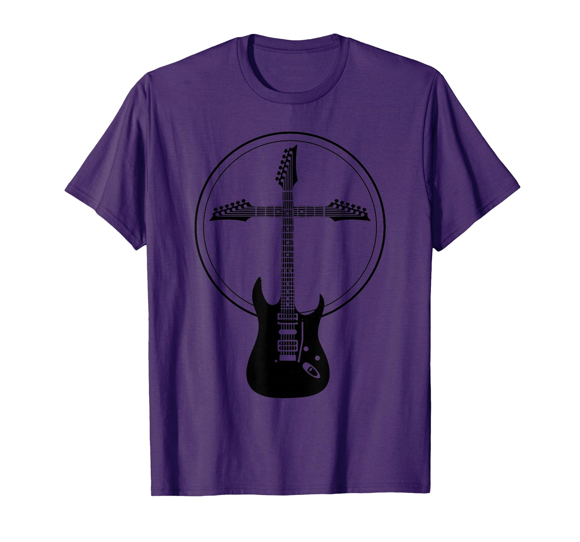 Christian Guitar Cross Funny Musician T-Shirt - Minimalist Print Men Women - T-Shirt, Sweatshirt, Hoodie