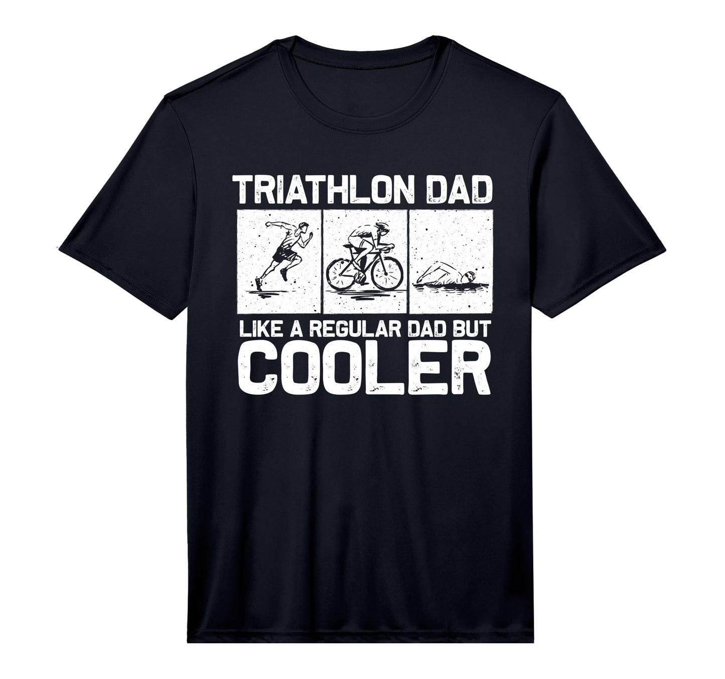 Funny Triathlon Dad Swim Bike Run T-Shirt - Graphic Print for Adults - T-Shirt, Sweatshirt, Hoodie
