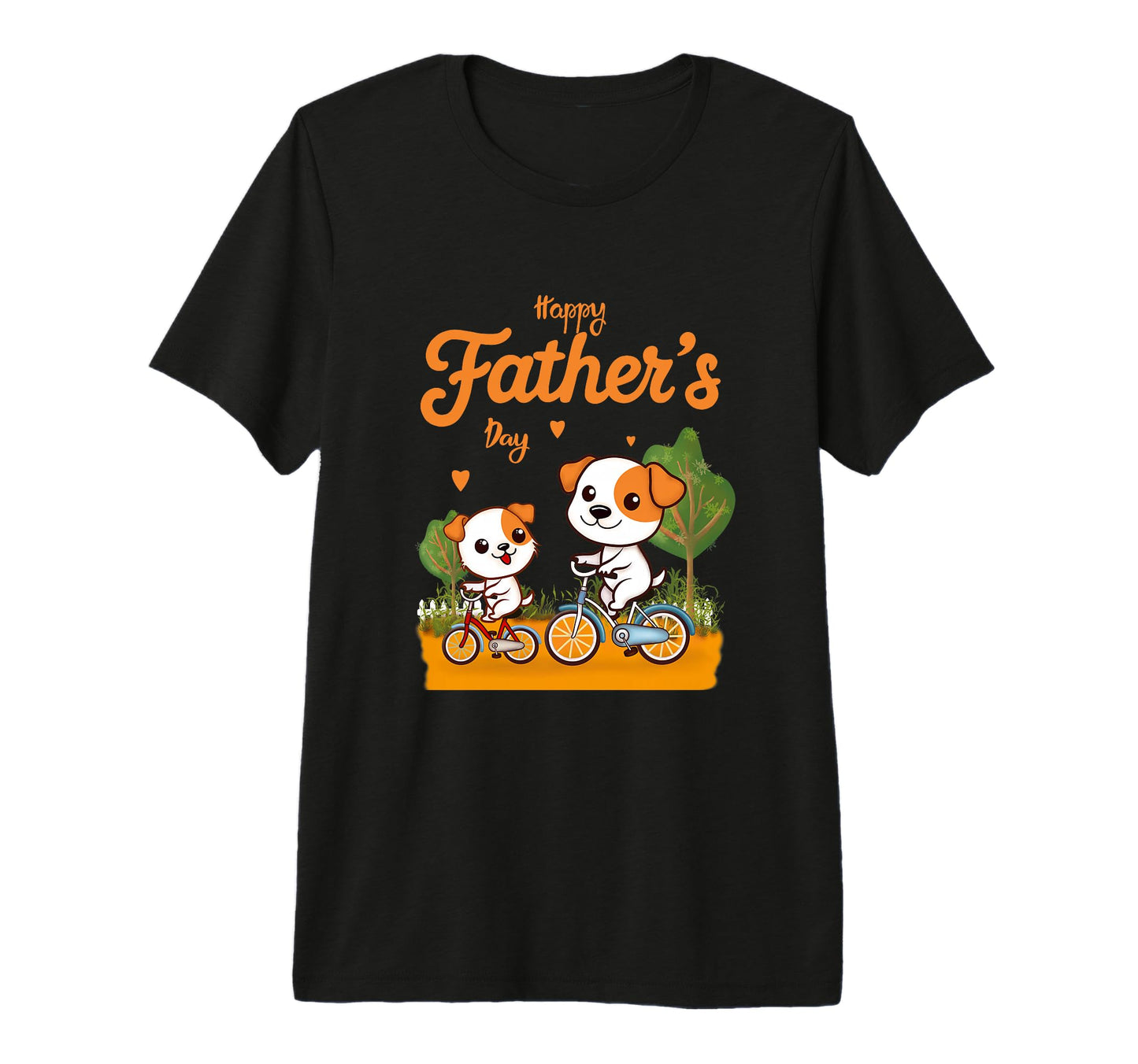 Puppy And Dad Ride Bikes Tri Blend T-Shirt - Novelty Apparel Unisex - T-Shirt, Sweatshirt, Hoodie