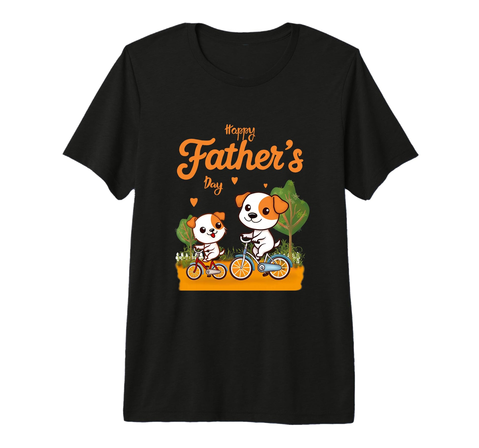 Puppy And Dad Ride Bikes Tri Blend T-Shirt - Novelty Apparel Unisex - T-Shirt, Sweatshirt, Hoodie