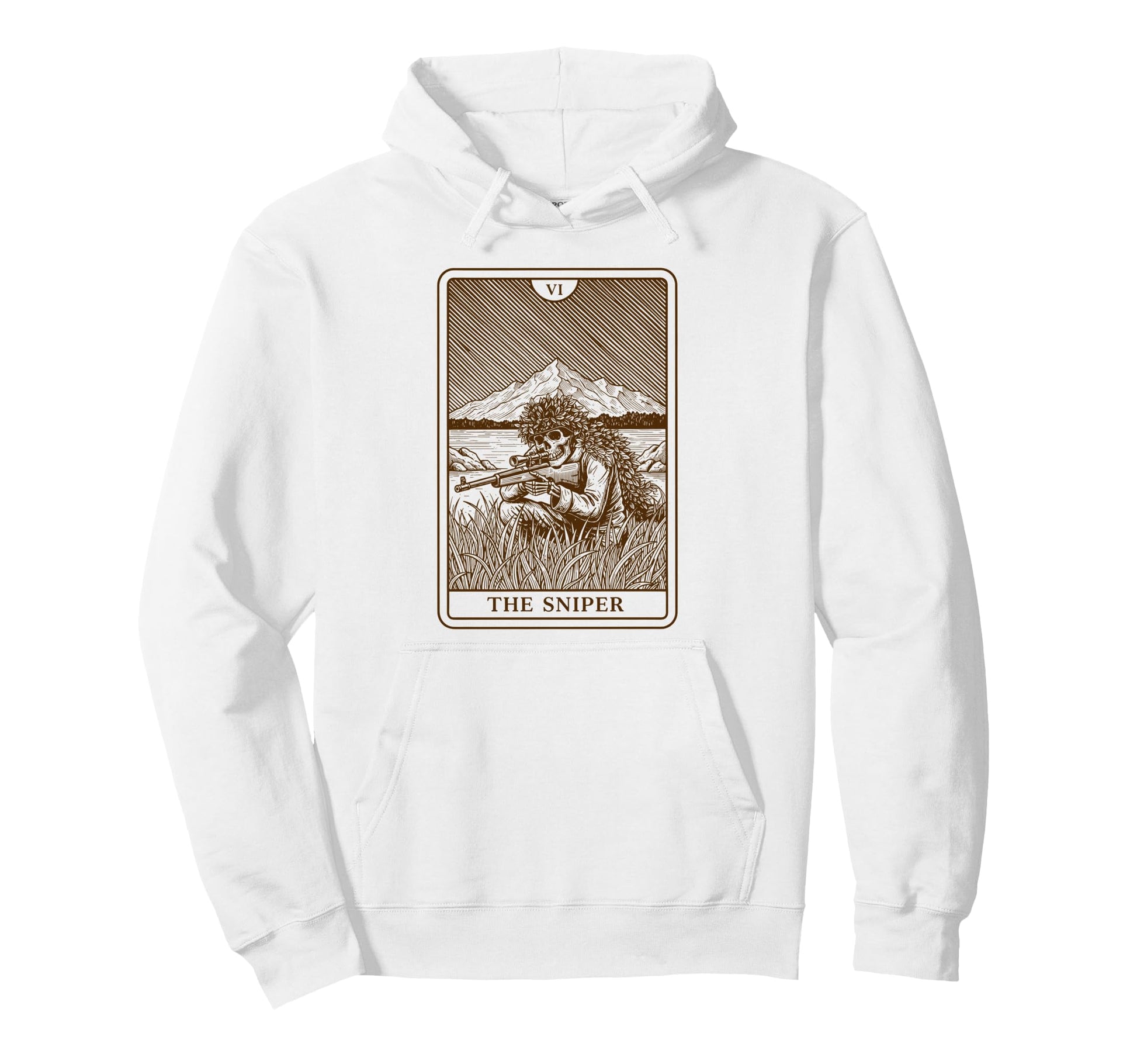Sniper Tarot Card Sniper Skeleton Hoodie - Aesthetic Graphic Men Women - T-Shirt, Sweatshirt, Hoodie