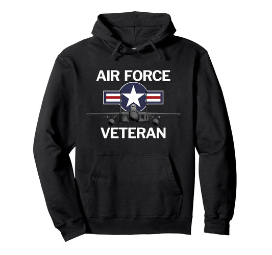Air Force Veteran Roundel And F15 Jet Hoodie - Aesthetic Graphic Men Women - T-Shirt, Sweatshirt, Hoodie